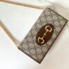 Replica Gucci Horsbet Chain Clutch Brown - premium superclone handbag