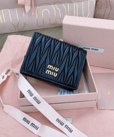 Replica Miu Miu Pocket Wallet Black