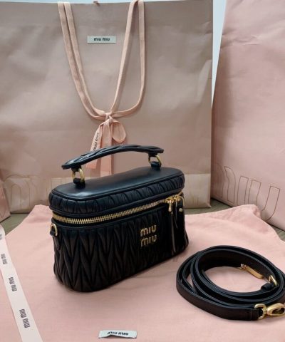 Replica Miu Miu Cosmetic Bag Black