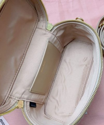 Replica Miu Miu Cosmetic Bag Milk Tea