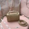 Replica Miu Miu Cosmetic Bag Milk Tea - 1:1 premium replica handbag