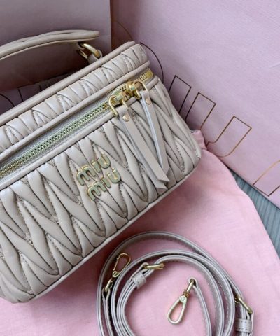 Replica Miu Miu Cosmetic Bag Beige