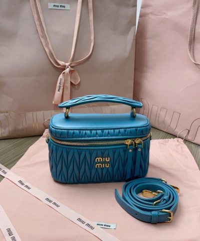 Replica Miu Miu Cosmetic Bag Blue - high-end replica designer purse