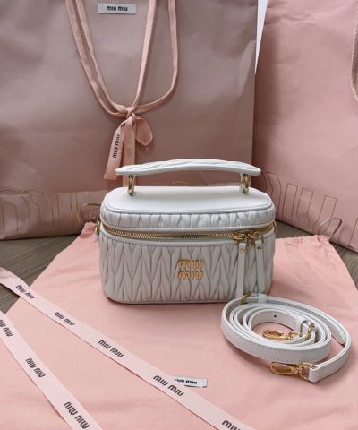 Replica Miu Miu Cosmetic Bag White - 1:1 premium replica handbag