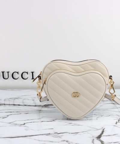 Replica Gucci Interlocking G Mini Heart White
