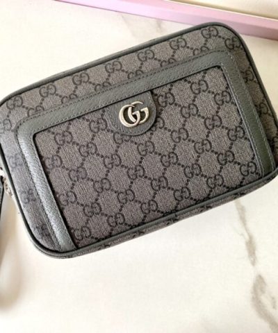 Replica Gucci Ophidia GG Clutch Grey - elite factory replica handbag