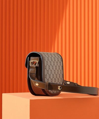 Replica Gucci Horsebit 1995 Semi – Circular Canvas - 1:1 premium replica handbag