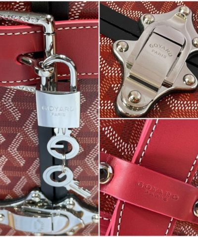 Replica Goyard Bourget Travel Suitcase Red