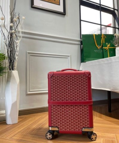 Replica Goyard Bourget Travel Suitcase Red - elite factory replica handbag
