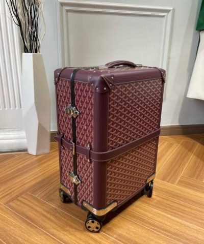 Replica Goyard Bourget Travel Suitcase Bordeaux - elite factory replica handbag
