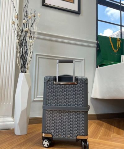 Replica Goyard Bourget Travel Suitcase Grey - premium superclone handbag