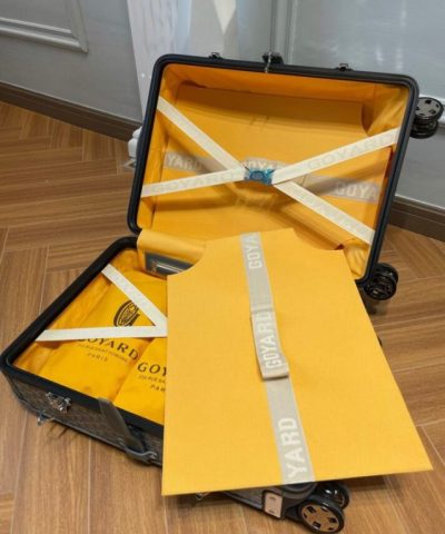 Replica Goyard Bourget Travel Suitcase Brown - 1:1 premium replica handbag