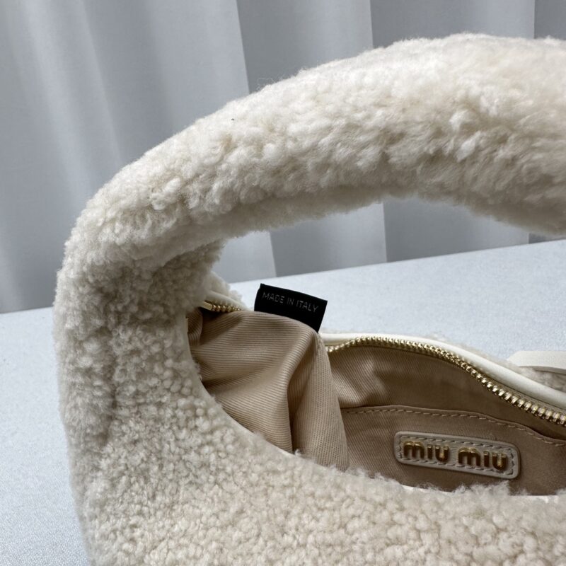 Replica Miu Miu Wander White Wool - affordable luxury replica bag