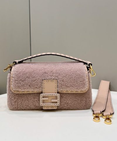 Replica Fendi Baguette Pink Wool