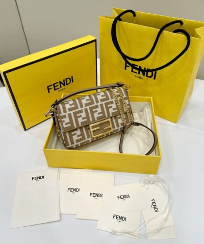 Replica Fendi Baguette Ff Brown
