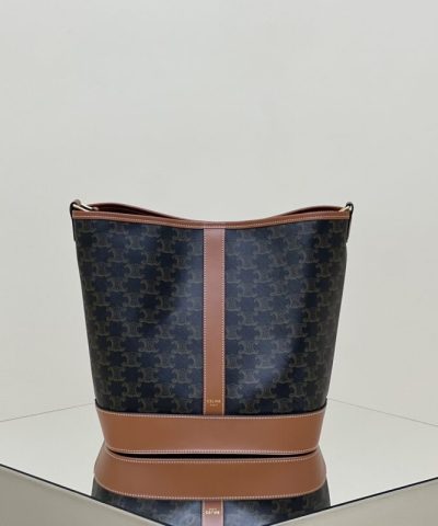 Replica Celine Triomphe Bucket Brown - affordable luxury replica bag