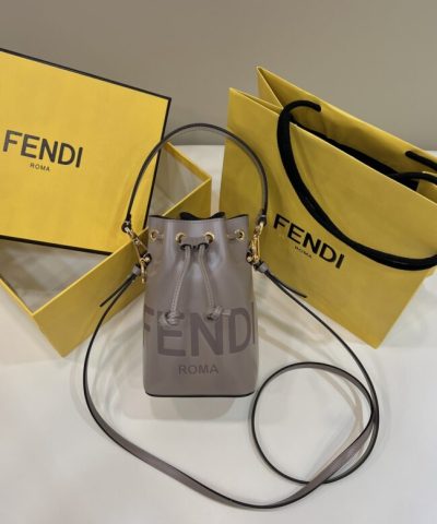 Replica Fendi Tresor Mini Bucket Grey