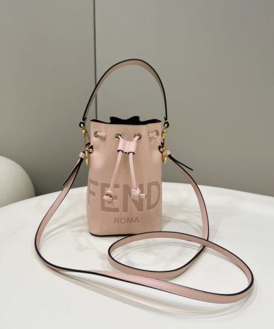 Replica Fendi Tresor Mini Bucket Pink - affordable luxury replica bag