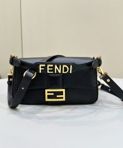 Replica Fendi Baguette Full Leather Black