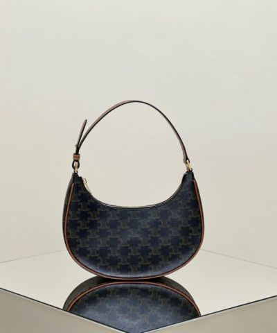 Replica Celine Triomphe Moon Bag Brown - top-grade luxury bag dupe