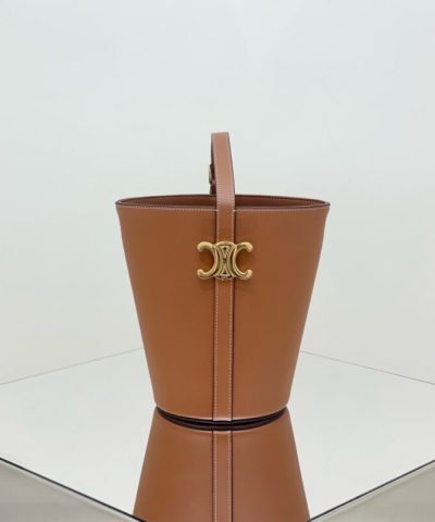 Replica Celine Triomphe Bucket Bag Brown - affordable luxury replica bag
