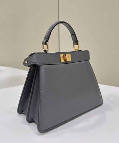 Replica Fendi Peekaboo Mini Grey - elite factory replica handbag