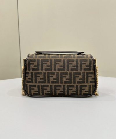 Replica Fendi Baguette Sliding Chain Ff Brown - premium superclone handbag