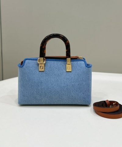 Replica Fendi By The Way Boston Blue Cotton - top-grade luxury bag dupe
