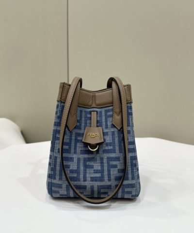 Replica Fendi Origami Small Blue Cotton - 1:1 premium replica handbag