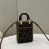Replica Fendi Mini Tote Brown Canvas - 1:1 premium replica handbag