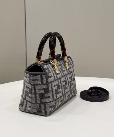 Replica Fendi By The Way Boston Brown Cotton - 1:1 premium replica handbag
