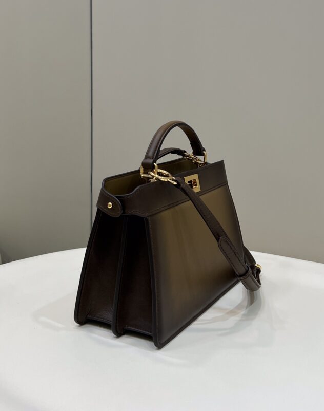 Replica Fendi Peekaboo Large Dark Brown - 1:1 premium replica handbag
