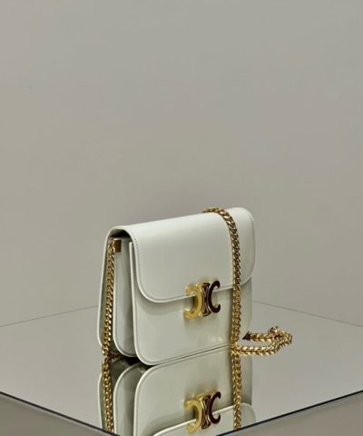 Replica Celine Teen Triomphe Bag White - premium superclone handbag