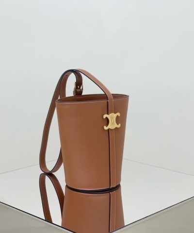 Replica Celine Triomphe Bucket Bag Brown - affordable luxury replica bag