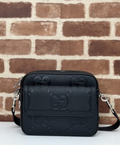 Replica Gucci Jumbo GG Crossbody Black - high-quality designer bag dupe