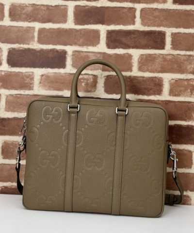 Replica Gucci Briefcase GG Leather Brown - affordable luxury replica bag