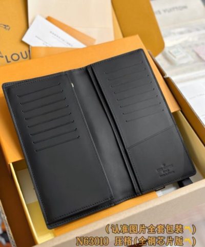 Louis Vuitton Brazza Wallet Black Grid - premium superclone handbag