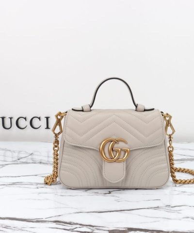 Replica Gucci GG Marmont Top Handle Beige