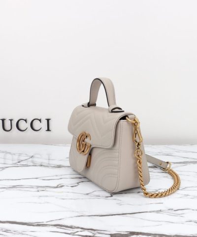Replica Gucci GG Marmont Top Handle Beige - high-quality designer bag dupe