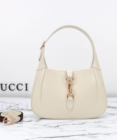 Replica Gucci G Jackie Small Patent White - 1:1 premium replica handbag