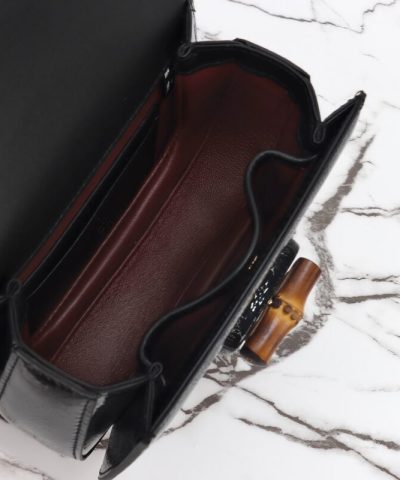 Replica Gucci Bamboo 1947 Patent Black - premium superclone handbag