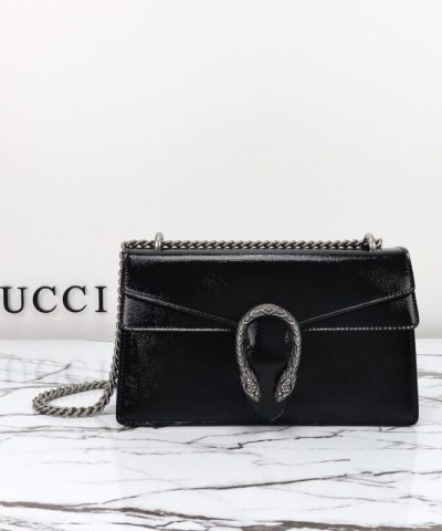 Replica Gucci Dionysus Small Shoulder Bag Patent Black - 1:1 premium replica handbag