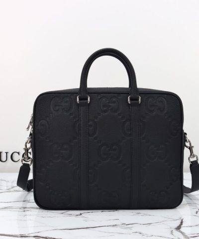 Replica Gucci Briefcase GG Leather Black