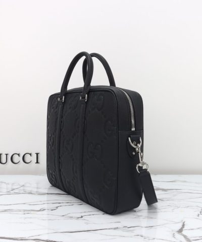 Replica Gucci Briefcase GG Leather Black