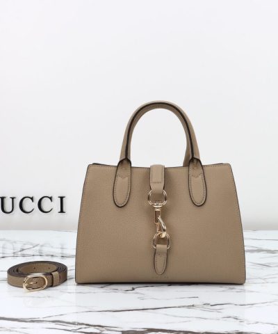 Replica Gucci Jackie Tote Hook Closure Beige - premium superclone handbag
