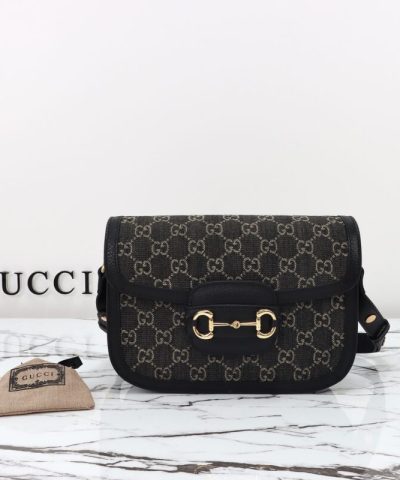 Replica Gucci G 1955 Horsebit Black Denim