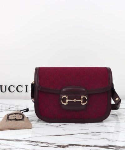 Replica Gucci G 1955 Horsebit Red Denim - affordable luxury replica bag