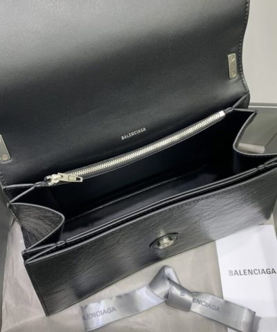 Replica Balenciaga Crush Large Black Silver - high-end replica designer purse