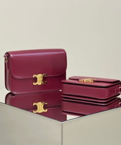 Replica Celine Triomphe Mini Bordeaux