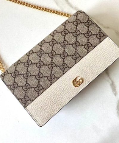 Replica Gucci GG Marmont Chain Bag White - high-quality designer bag dupe